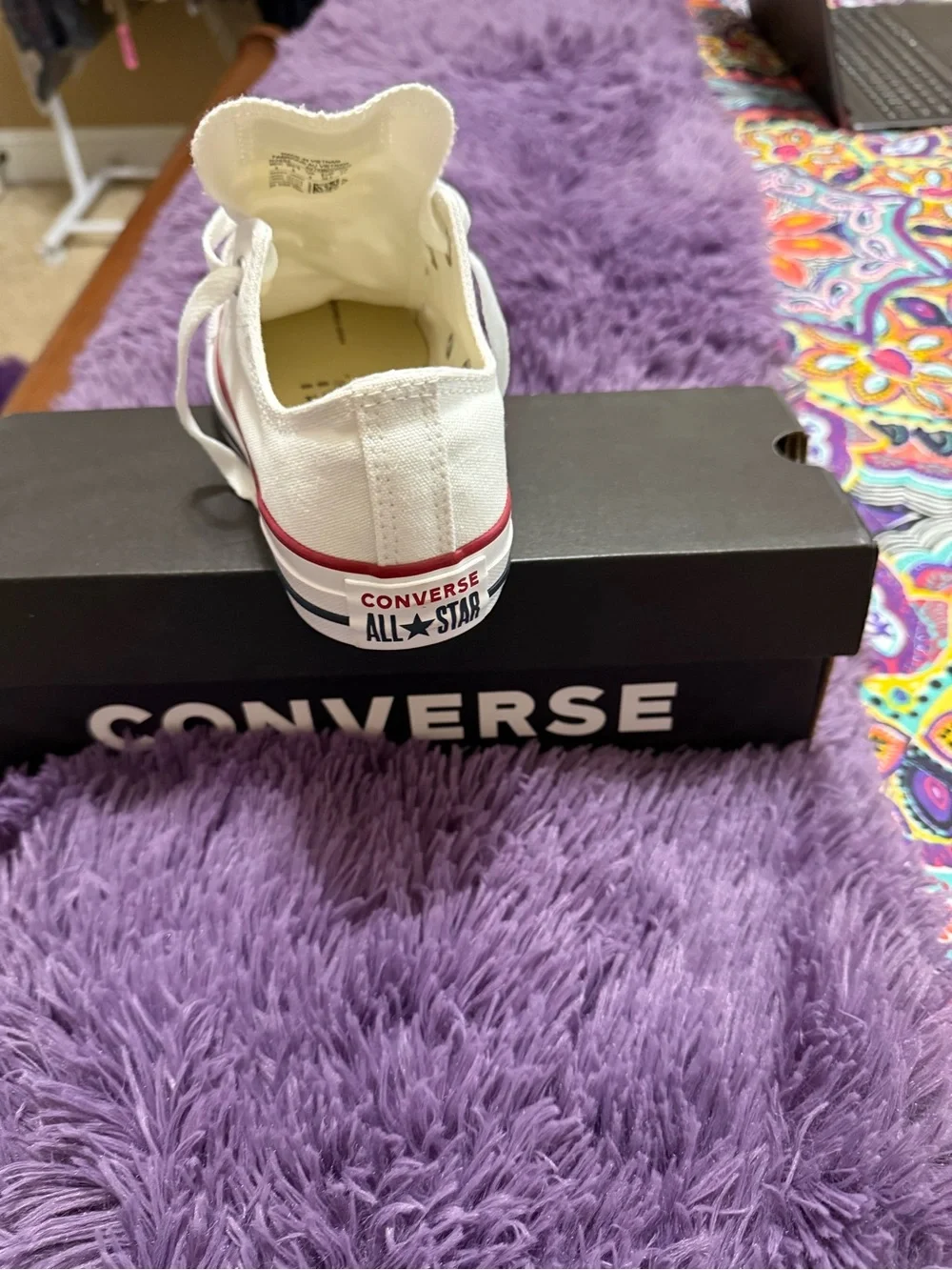 Converse Kids Unisex White Low Top Sneakers with Red Accent